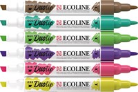 Talens Ecoline Duotip Brush pen, etui van 6 stuks, botanisch-2
