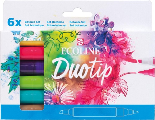 Talens Ecoline Duotip Brush pen, etui van 6 stuks, botanisch