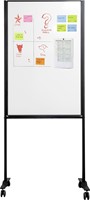 Smit Visual whiteboard, emaille, magnetisch, verrijdbaar, 75 x 120 cm