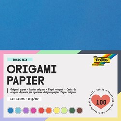 Origami papier Folia 70gr 10x10cm 100 vel assorti kleuren