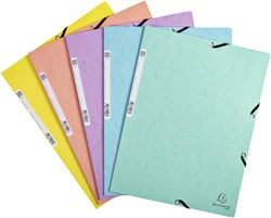 Elastomap Exacompta Aquarel A4 3 kleppen 400gr glanskarton assorti 5 stuks