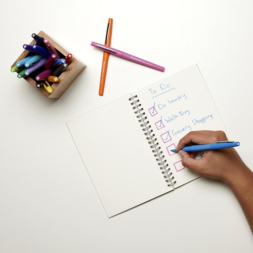 Fineliner Paper Mate Flair Metallic medium blister à 6 stuks-3