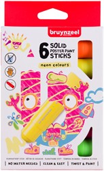 Verfstiften Bruynzeel Kids set à 6 neonkleuren
