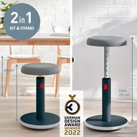 Actieve zit-sta kruk Leitz Ergo Cosy grijs-4