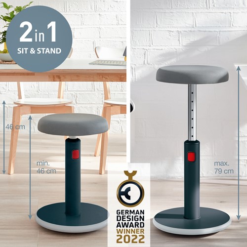 Actieve zit-sta kruk Leitz Ergo Cosy grijs-4