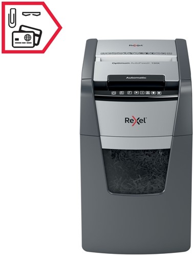 Papiervernietiger Rexel Optimum Auto+ 130X P4 snippers 4x28mm-6