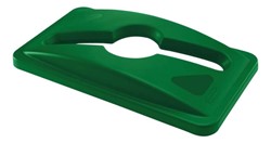 Deksel Rubbermaid Slim Jim Vented inwerpopening voor gemengde recycling groen