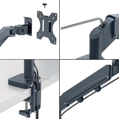Monitorarm Leitz Ergo ruimtebesparend dubbele monitorarm-11