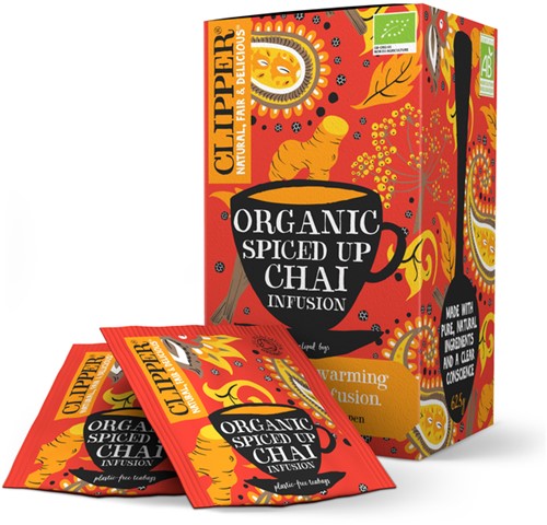 Thee Clipper spiced up chai bio 25 zakjes