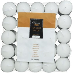 Theelicht Decoris 6 uur 50 stuks