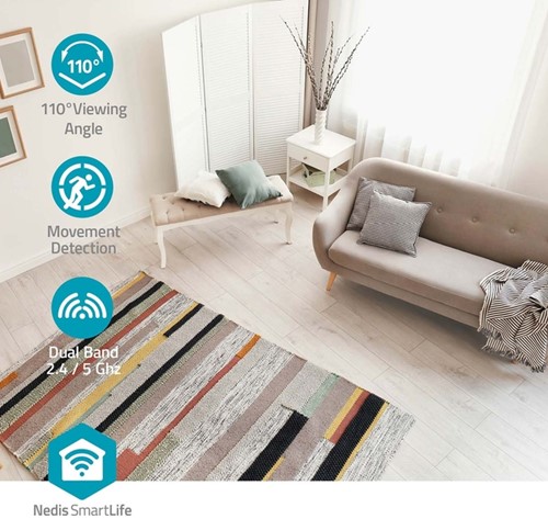 Beveiligingscamera Nedis Smartlife Wifi indoor 3MP Full HD 1296p wit-2