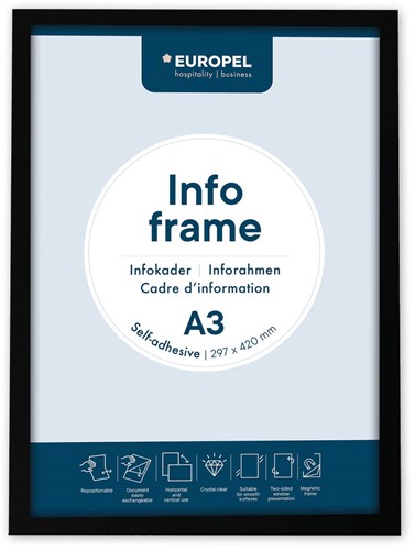 Infokader Europel / Zelfklevend set 2 stuks A3 zwart