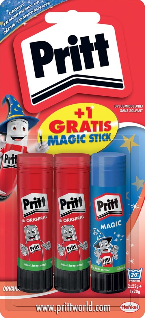 Majestueus Theseus taxi Pritt plakstift 2 x 22 g + GRATIS Magic plakstift 20 g bij Easy4Office