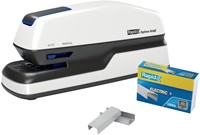 Nietmachine elektrisch Rapid Optima Grip 20vel zilver/zwart