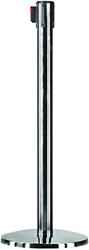 Afzetpaal Europel 940mm 11 kg. chrome met lint 2500mm zwart