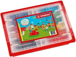 STABILO Trio A-Z viltstift, classpack van 144 stuks in geassorteerde kleuren
