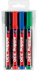 Edding Permanent marker e-330, etui van 4 stuks