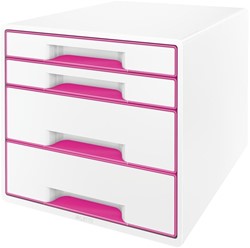 Ladenblok Leitz WOW 4 laden wit/roze