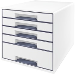 Ladenblok Leitz WOW CUBE A4 maxi 5 laden wit/grijs