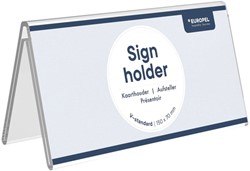 Tafelnaambord Europel V-standaard 70x150mm acryl