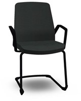 Interstuhl Buddy 550B bezoekersstoel sledeframe en Era zwart bekleding