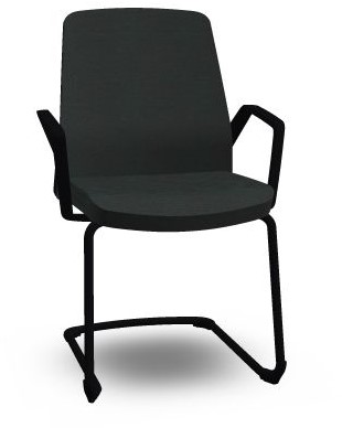 Interstuhl Buddy 550B bezoekersstoel sledeframe en Era zwart bekleding