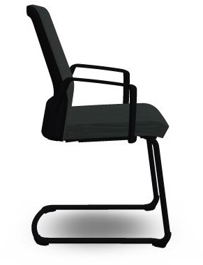 Interstuhl Buddy 550B bezoekersstoel sledeframe en Era zwart bekleding-2
