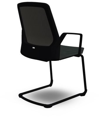 Interstuhl Buddy 550B bezoekersstoel sledeframe en Era zwart bekleding-3