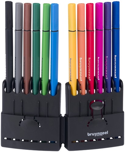 Fineliner Bruynzeel Teens etui à 12 kleuren-3
