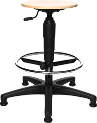 Topstar kruk Tec 60, met verchroomde voetring, met steldoppen, hout