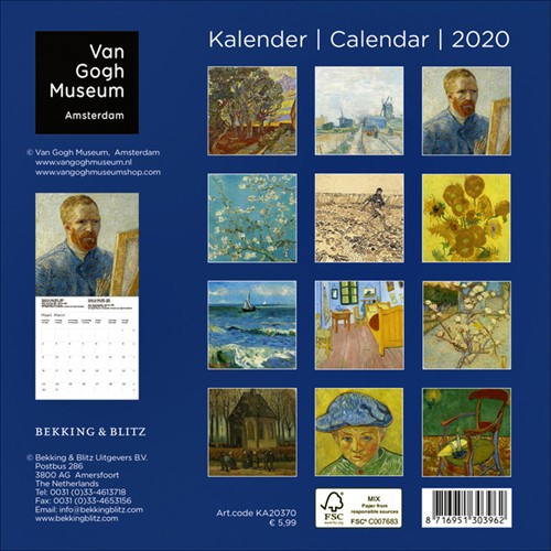 Van Gogh mini maandkalender 2020-2