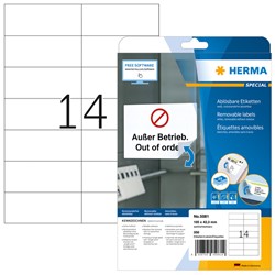 Etiket HERMA 5081 105x42.3mm verwijderbaar wit 350 etiketten