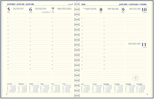 Agendavulling 2026 Ryam Executive A5 7dagen/2pagina's staand