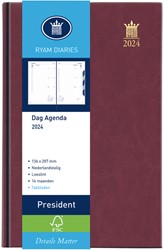 Agenda 2024 Ryam Compact Suprema 7 jours/2 pages bordeaux 1 Stuk bij Bonnet  Office Supplies