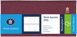 Agenda 2026 Ryam Memoplan 7 Mundior 7dagen/2pagina's landscape bordeaux