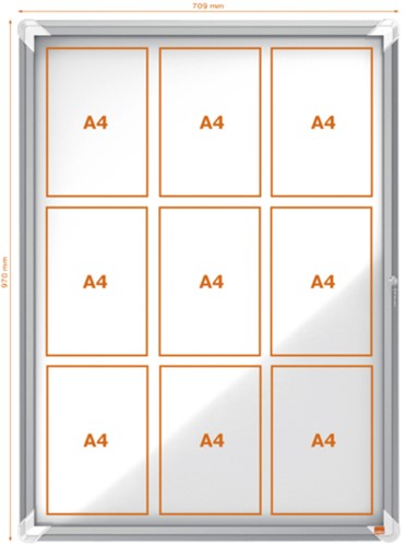 Buitenvitrine Nobo Premium Plus 9xA4 draaideur magnetisch-3