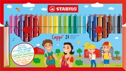 Viltstift STABILO Cappi 168/24 medium assorti etui à 24 stuks