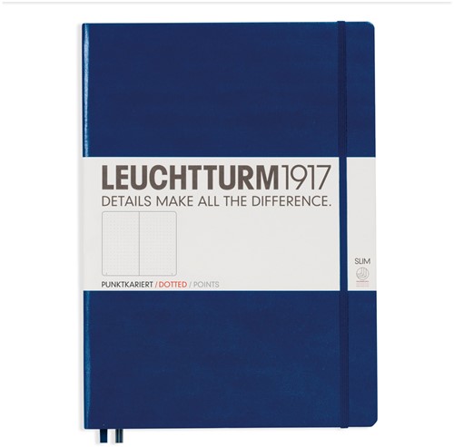 Leuchtturm1917 Notitieboek XL - Master Slim Puntjes - Navy Blue