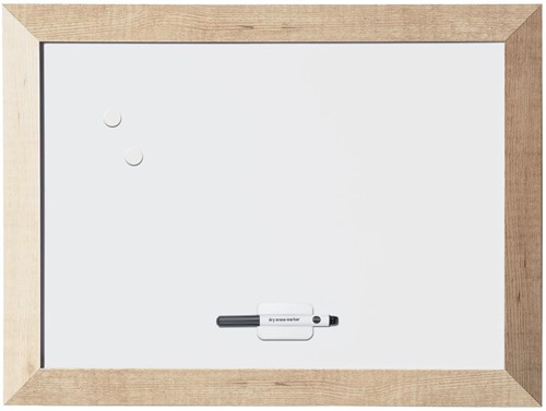 Bi-Office Kamashi magnetisch whiteboard met naturel kader