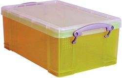 Really Useful Box opbergdoos 9 liter, transparant geel