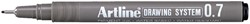 Fineliner Artline technisch 0.7mm zwart