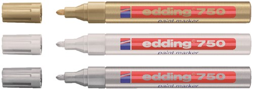 Paintmarker edding 750 op oliebasis 2-4mm zilver-2