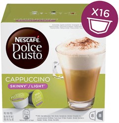 Koffiecups Dolce Gusto cappuccino light 16 stuks voor 8 kopjes