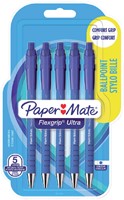 Balpen Paper Mate Flexgrip Ultra medium blauw blister à 5 stuks