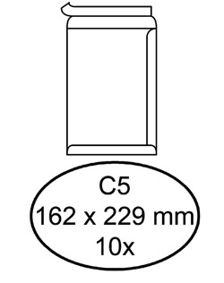 Envelop Quantore akte C5 162x229mm zelfklevend wit 10 stuks