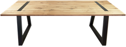 Tafel Tolhuijs ABLE Wagonhout Trapezium onderstel