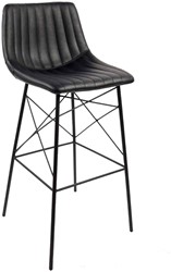 Barkruk Brewster in zwart kunstleder