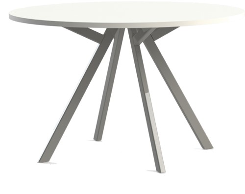 Bridge vergadertafel rond 120 cm doorsnede, rechthoekige poten 30 x 50 mm, vaste hoogte 75 cm.-2