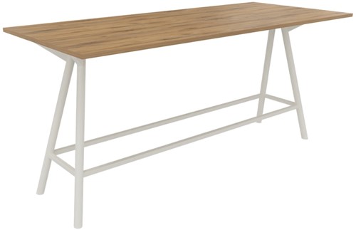 Bridge vergadertafel recht 240 x 100 cm - melamine blad -  ronde metalen poten - H 110 cm-2