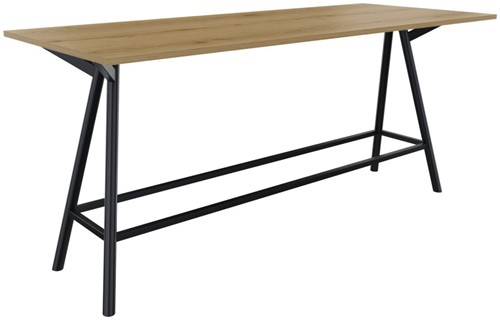 Bridge vergadertafel recht 240 x 100 cm - melamine blad -  ronde metalen poten - H 110 cm